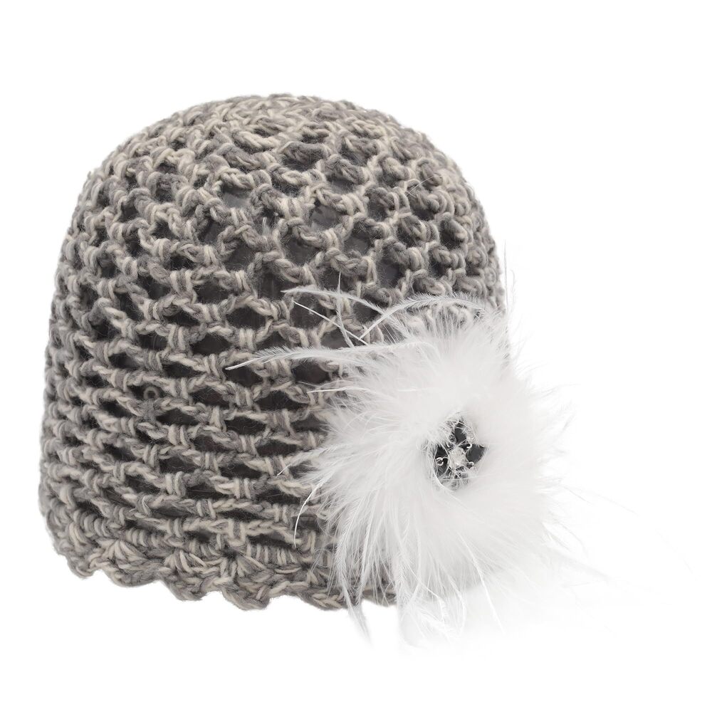 6036 Crochet Beanie Hat Summer Handmade Knit Decorated Lightweight Skull